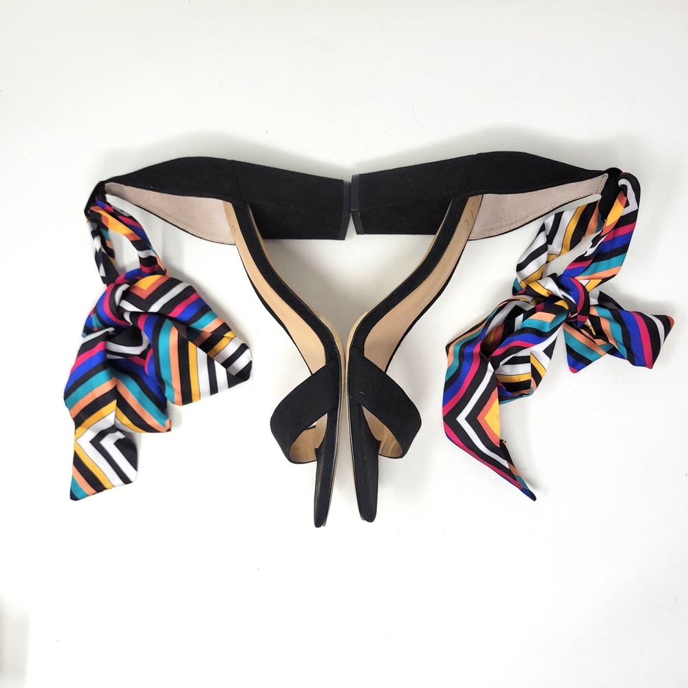INC International Concepts Black Heels with Multicolor Ribbon
